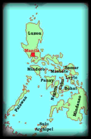 Philippinen im Sdchinesischen Meer,Celebes See und Pazifik, mit den Inseln sind Luzon, Mindanao, Palawan und im Archipel der Visayas die Inseln Leyte, Cebu, Bohol, Masbate, Samar, Negros und Panay